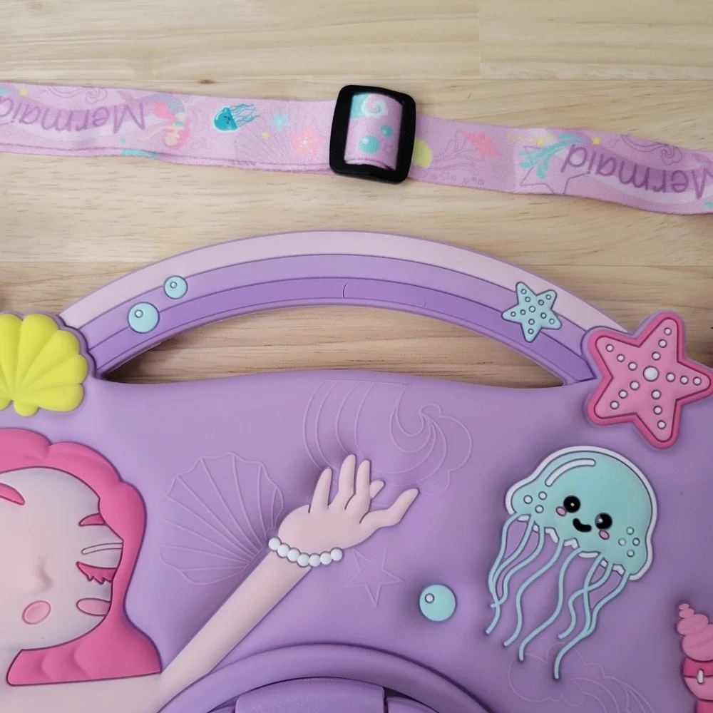 Mermaid iPad 10th Generation Case‎ Cover Rotatable Stand Adjustable Strap 2022
